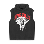 THE LOVER BOY ANGEL VINTAGE SLEEVELESS HOODIE SHIRT