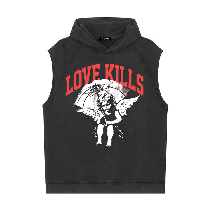 THE LOVER BOY ANGEL VINTAGE SLEEVELESS HOODIE SHIRT